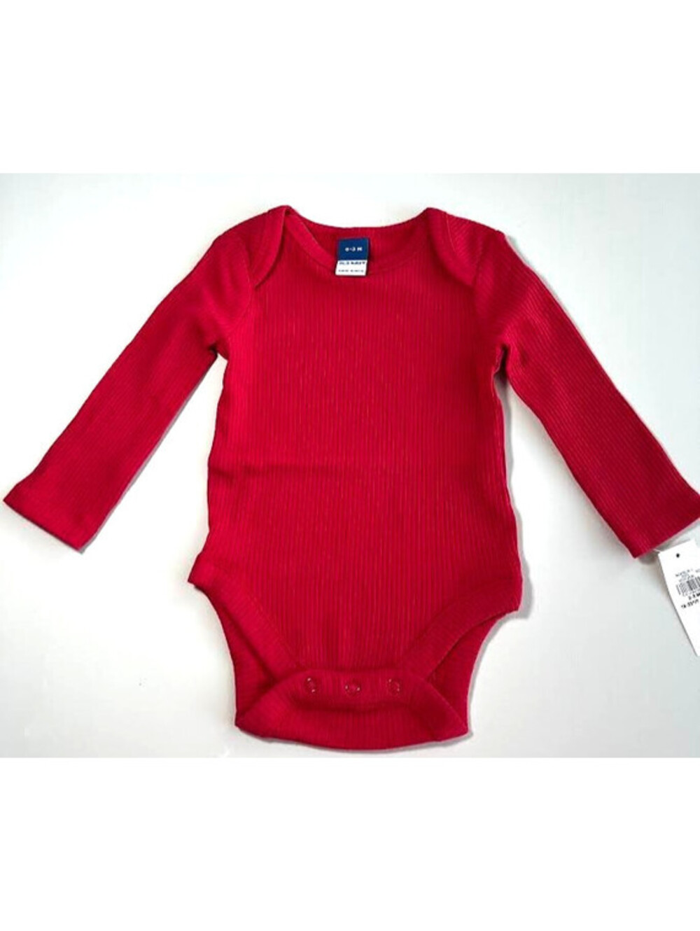 Old Navy Red Bodysuit-Size 0-3 Months, Long Sleeved, Unisex, Ribbed, NWT